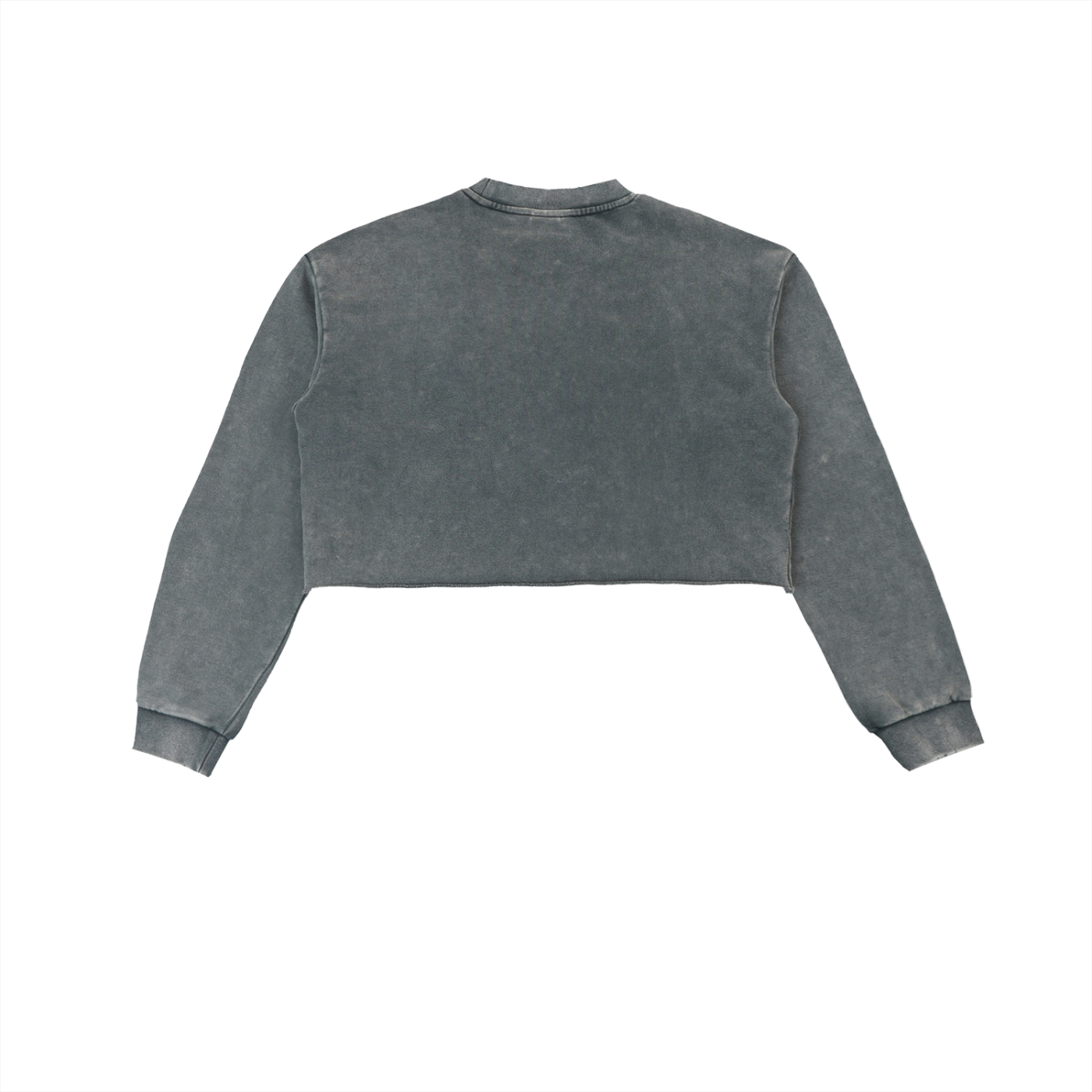 Grey "Fun Times" Snow Washed Cropped Sweatshirt
