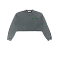 Gray "Fun Times" Snow Washed Cropped Sweatshirt