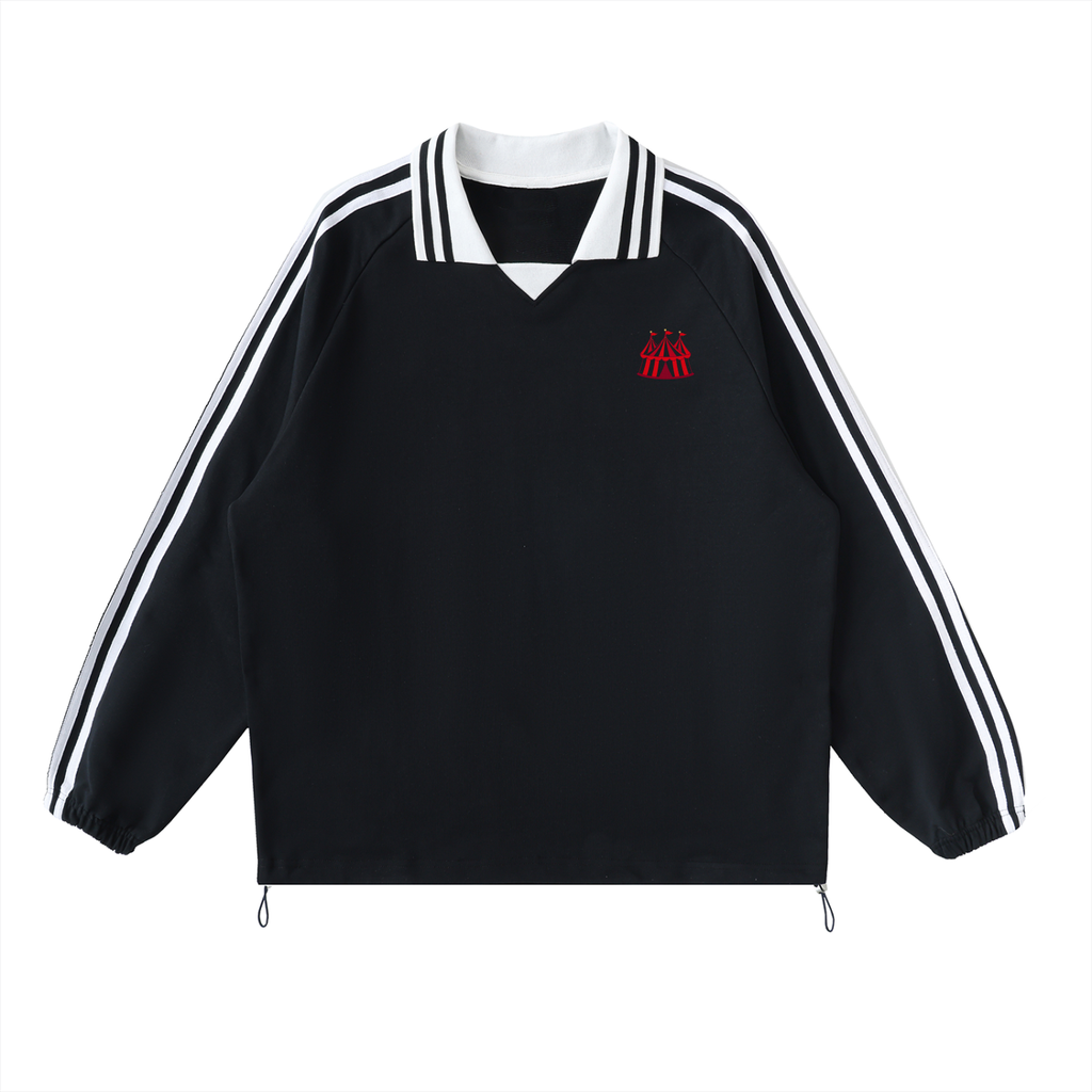 Branded Lapel Collar Sweatshirt