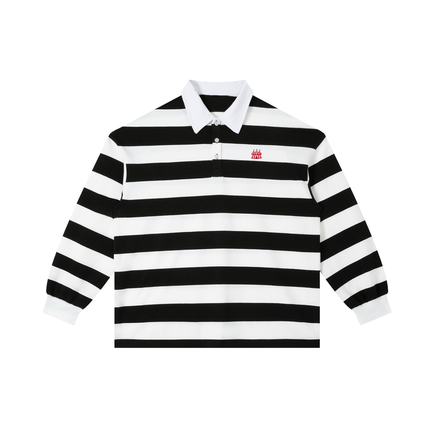 Branded Striped Long Sleeve Polo