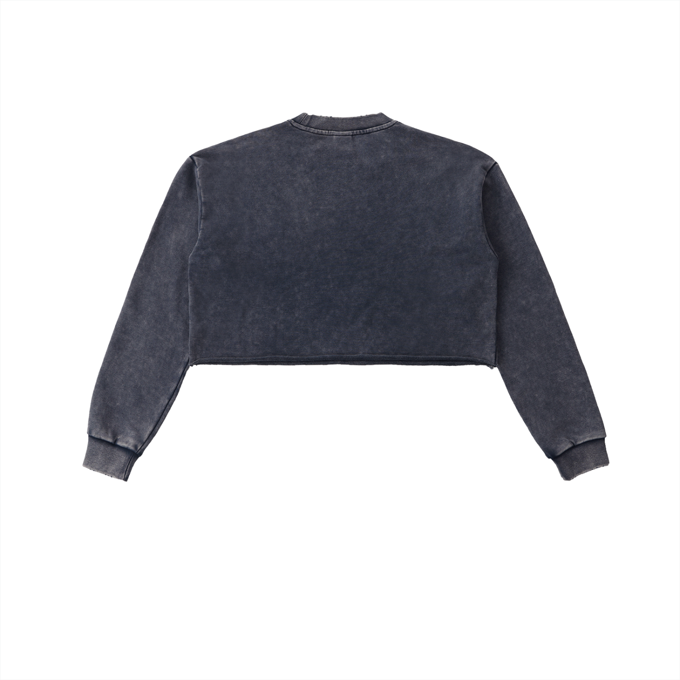 Charcoal "Fun Times" Snow Washed Cropped Sweatshirt