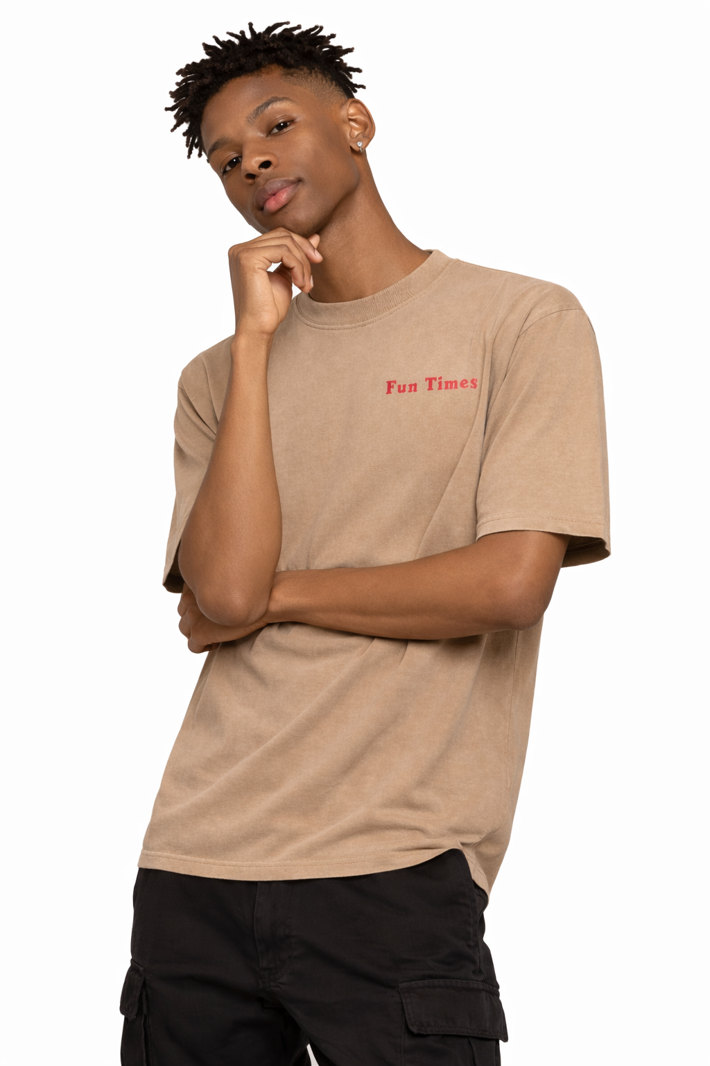 "Fun Times" & Logo Enzyme Washed T-Shirt