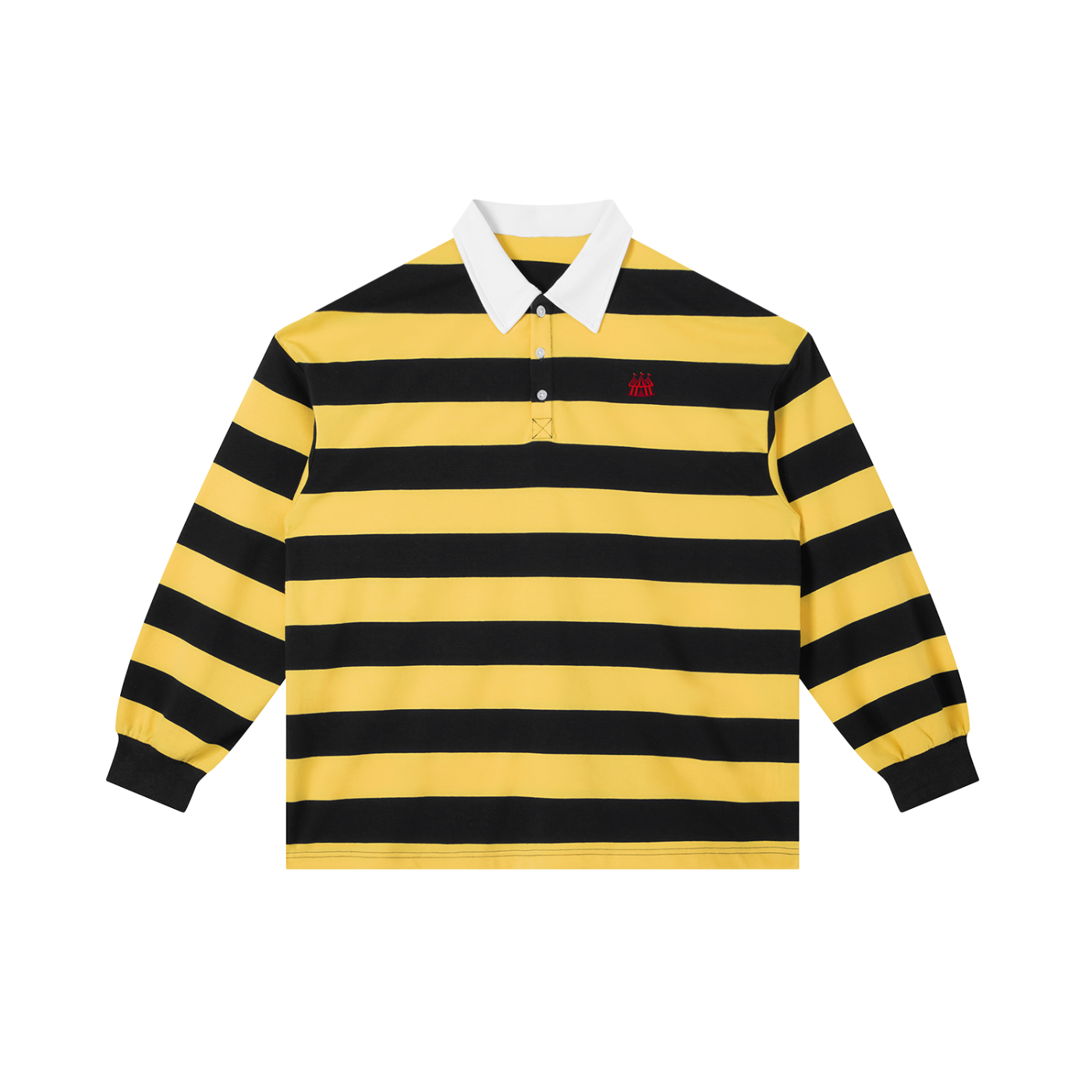 Branded Striped Long Sleeve Polo