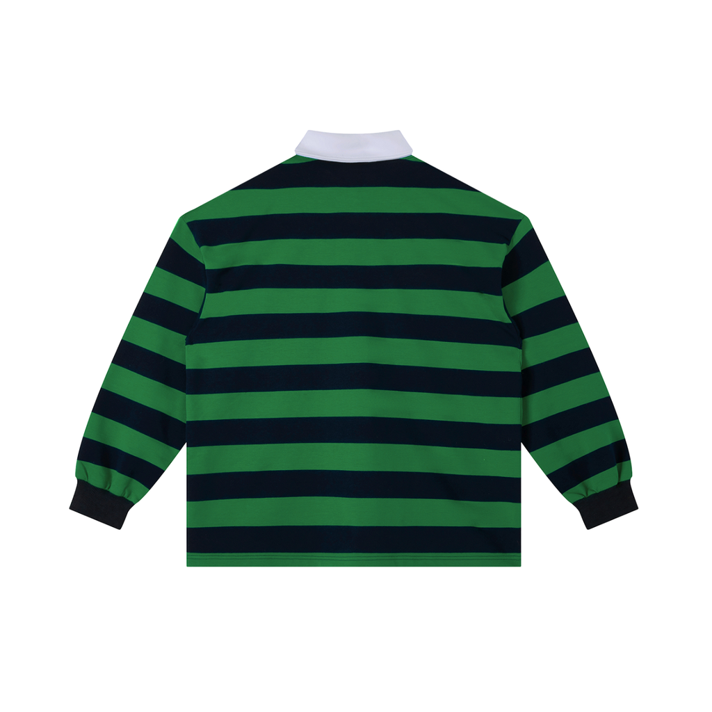 Branded Striped Long Sleeve Polo