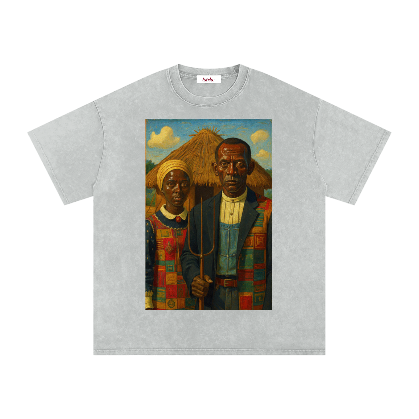 "African Gothic" Snow Washed Oversized T-Shirt
