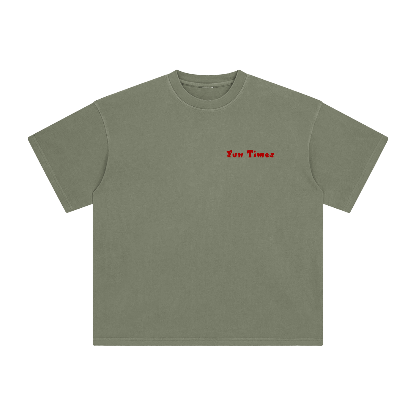 "Fun Times" & Logo Enzyme Washed T-Shirt