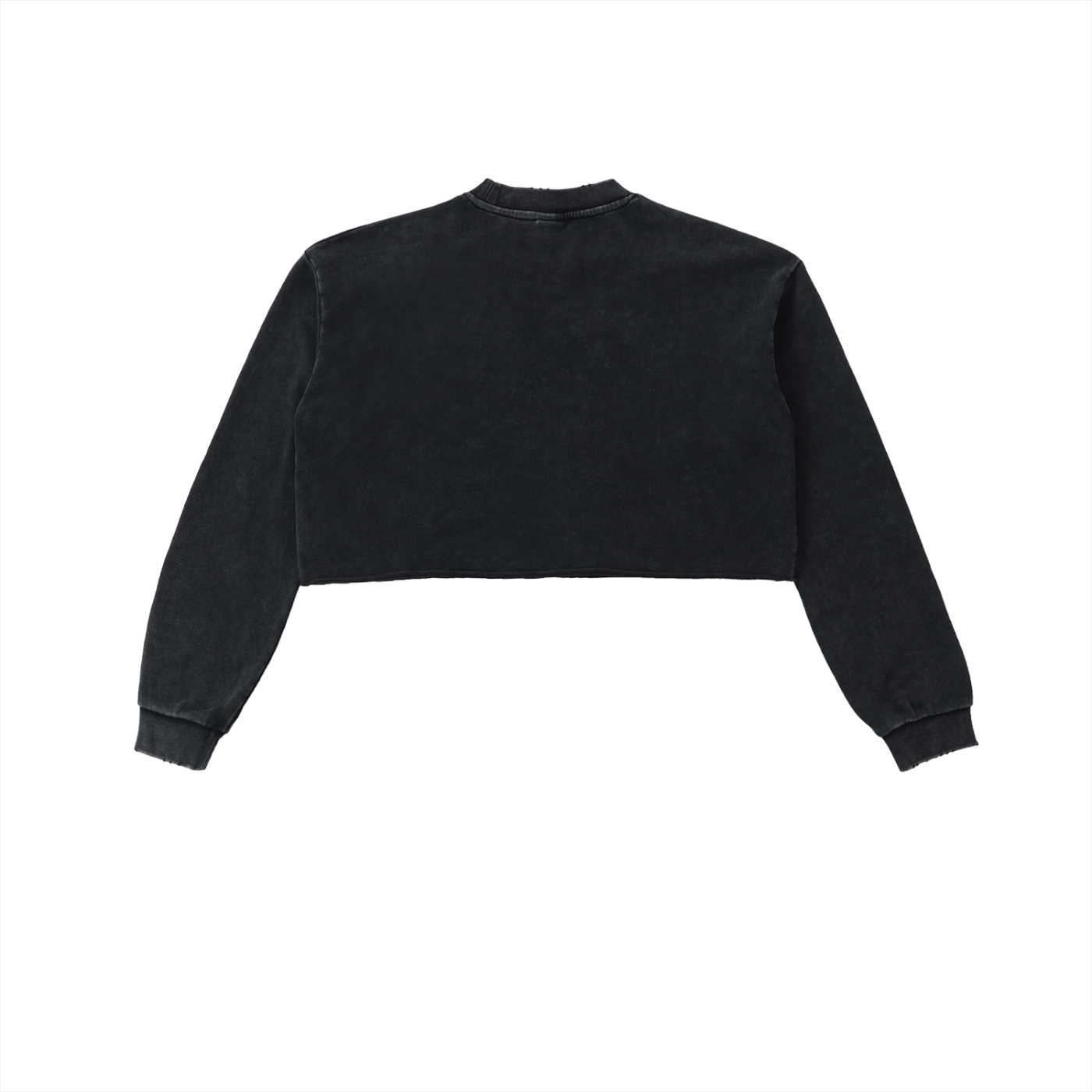 Black "Fun Times" Snow Washed Cropped Sweatshirt