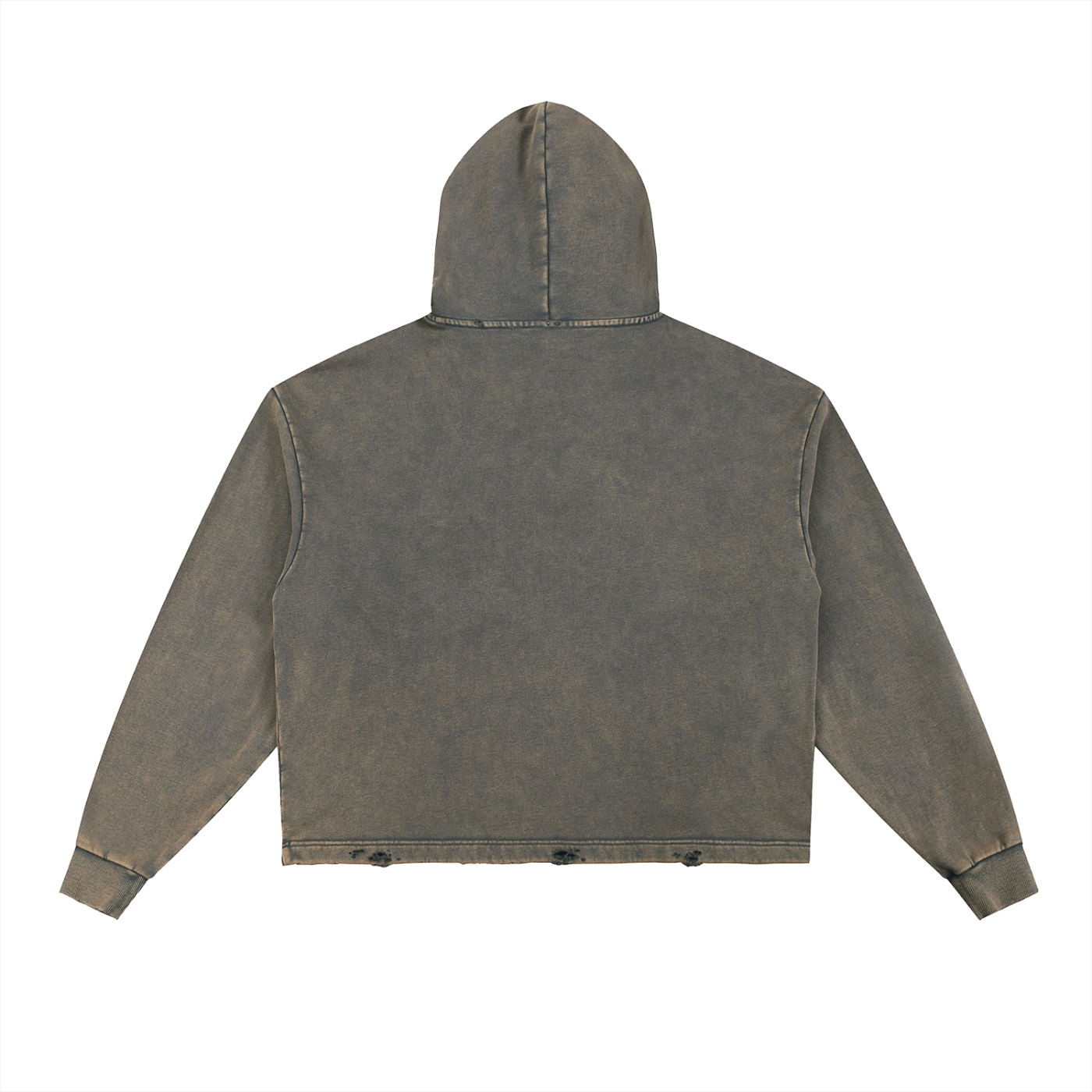 "African Gothic" Vintage Washed Frayed-Hem Hoodie