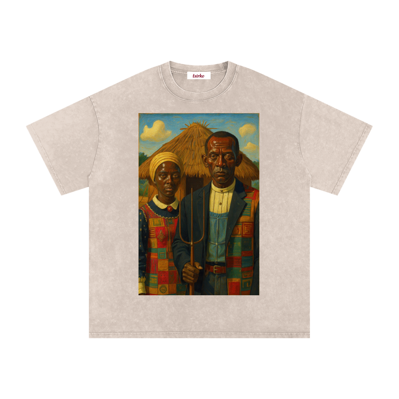 "African Gothic" Snow Washed Oversized T-Shirt