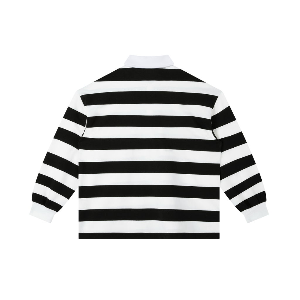 Branded Striped Long Sleeve Polo